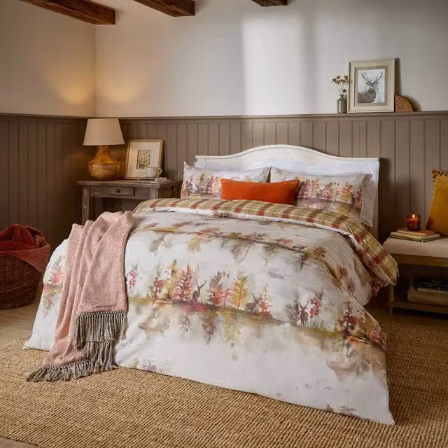 Voyage Maison Wilderness Reversible Cotton Duvet Cover Set, Multicolour, Single