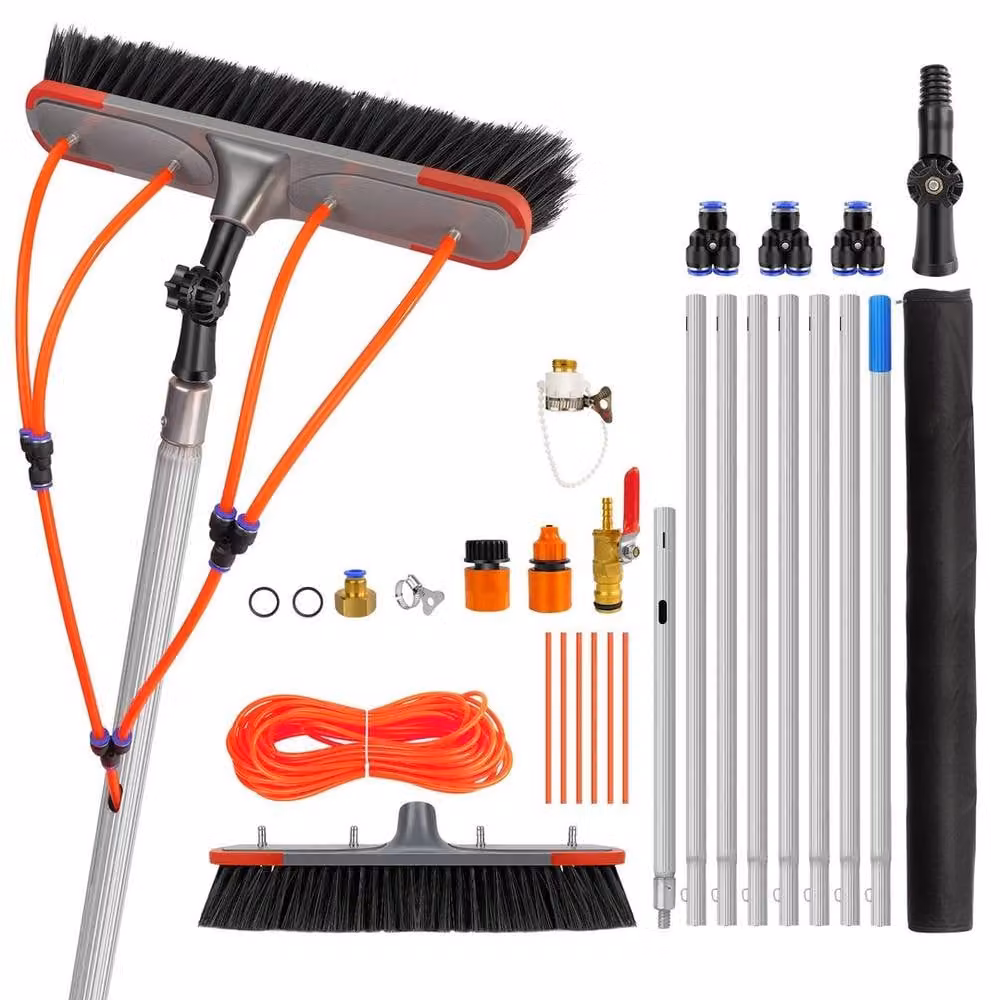 NESTLUNE Silver Water Fed Telescopic Window Cleaning Pole with Squeegee, W/D/H: 100 x 15 x 15 cm – 3