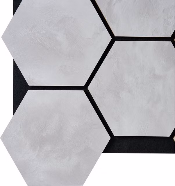 Fuse Acoustic Wooden Hexagon Wall Panel in Grey Concrete Effect