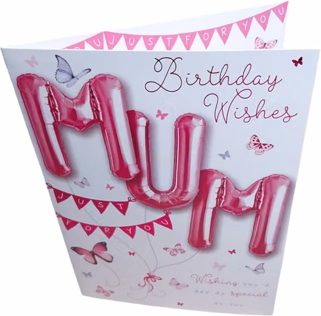 Balloon Boutique Birthday Wishes Mum Greeting Card, Multicolour