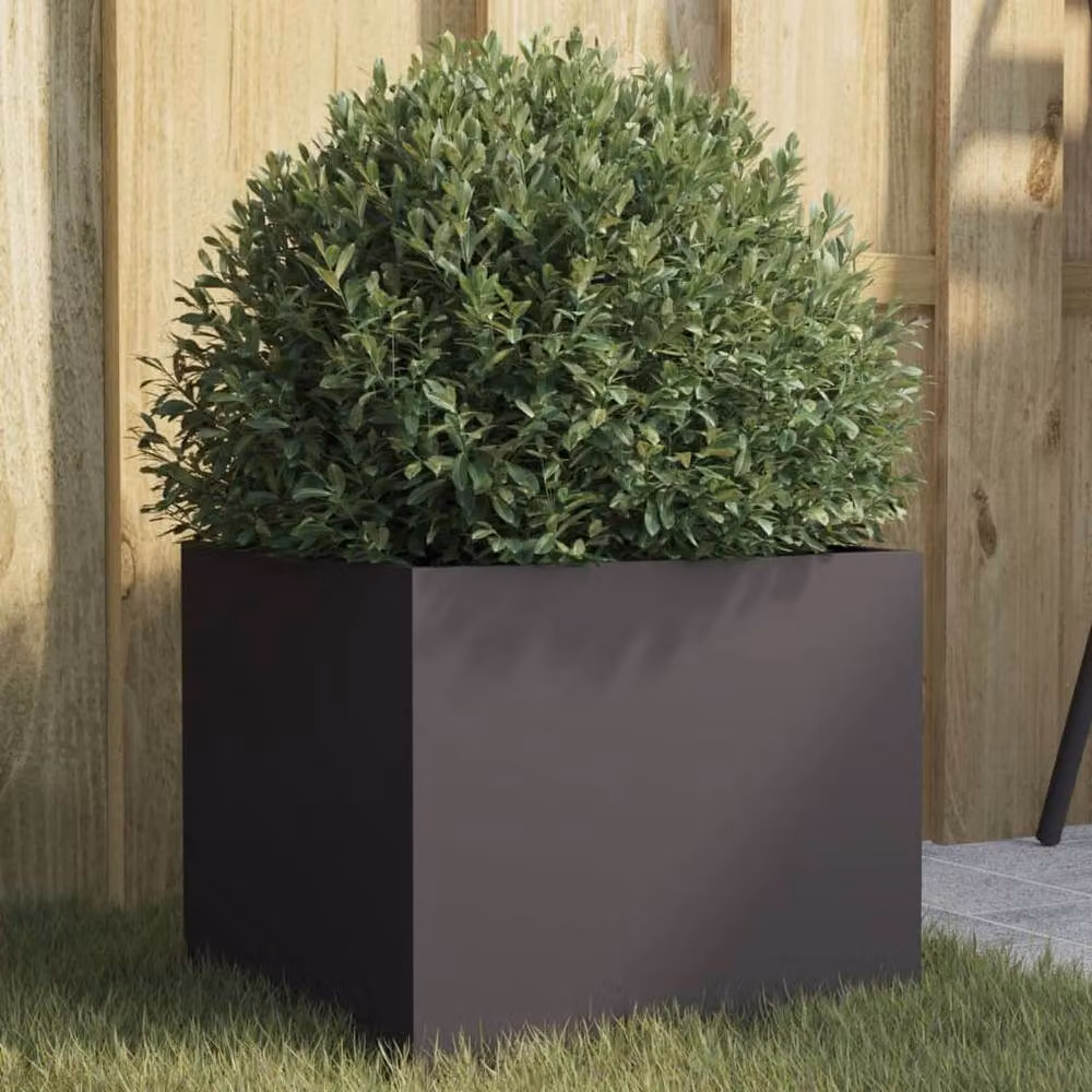 Berkfield Home Steel Planter Tub, Black, W/D/H: 32 x 30 x 29 cm – 2