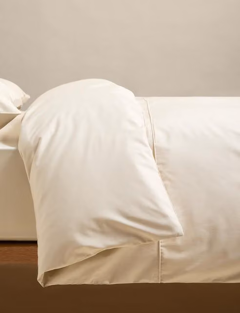 M&S Egyptian Cotton 230 Thread Count Percale Duvet Cover in Beige