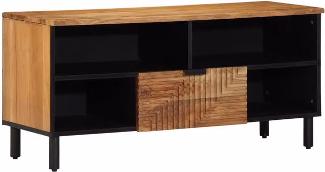 Berkfield Home Industrial Acacia Wood TV Cabinet in Brown, W/D/H: 100 x 33.5 x 46 cm – 1