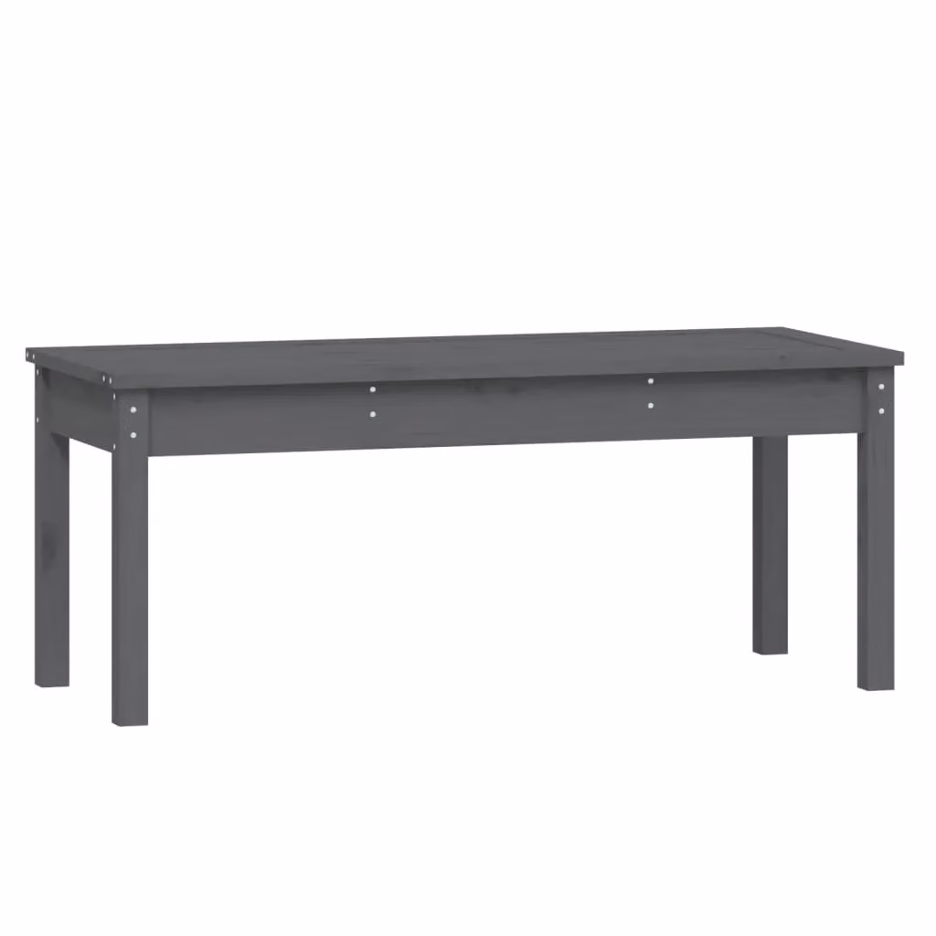 Berkfield Home Rustic Grey Solid Wood Pine Garden Bench W/D/H: 109 x 44 x 45 cm – 2