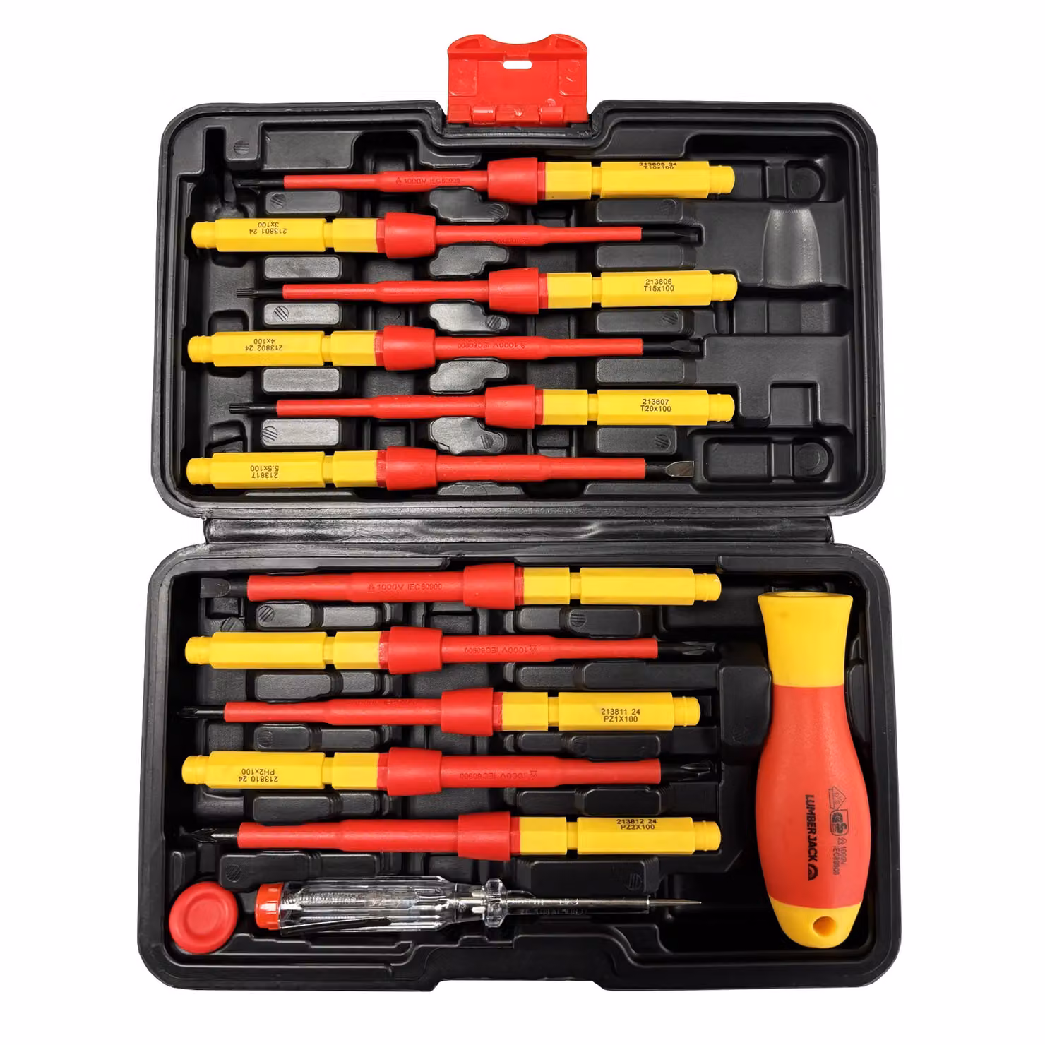 Lumberjack 13 Piece Red VDE Insulated Electrician Screwdriver Set – 6