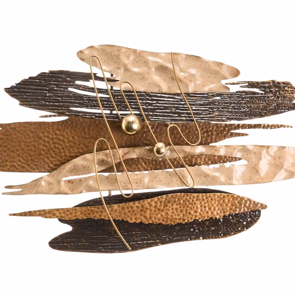 Wyld and Coco Multicolour Abstract Metal Wall Decor, W: 81 cm, H: 49 cm – 2