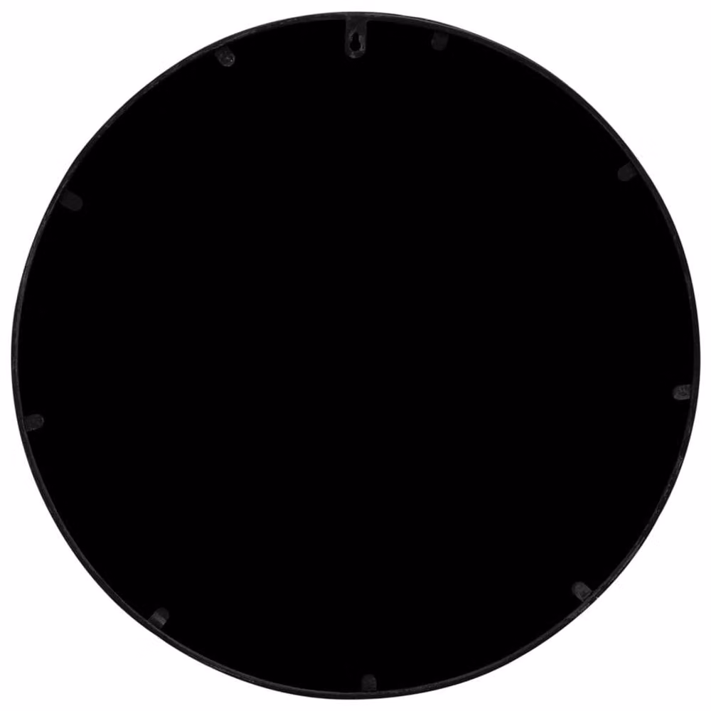 Berkfield Home Round Wall Mirror in Black Metal and Glass, Diameter: 60 cm, Depth: 3 cm – 4