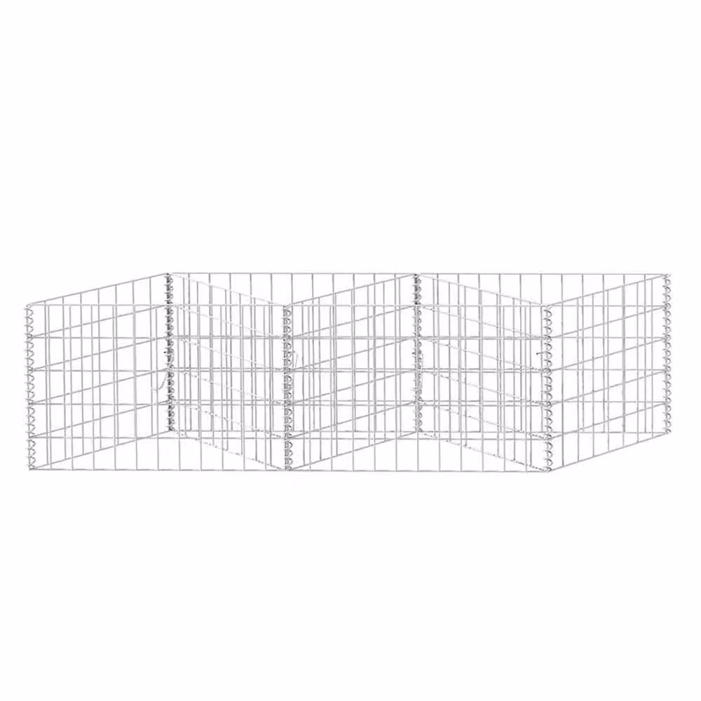 Berkfield Home Durable Galvanised Steel Gabion Basket in Silver, W/D/H: 120 x 30 x 50 cm – 3