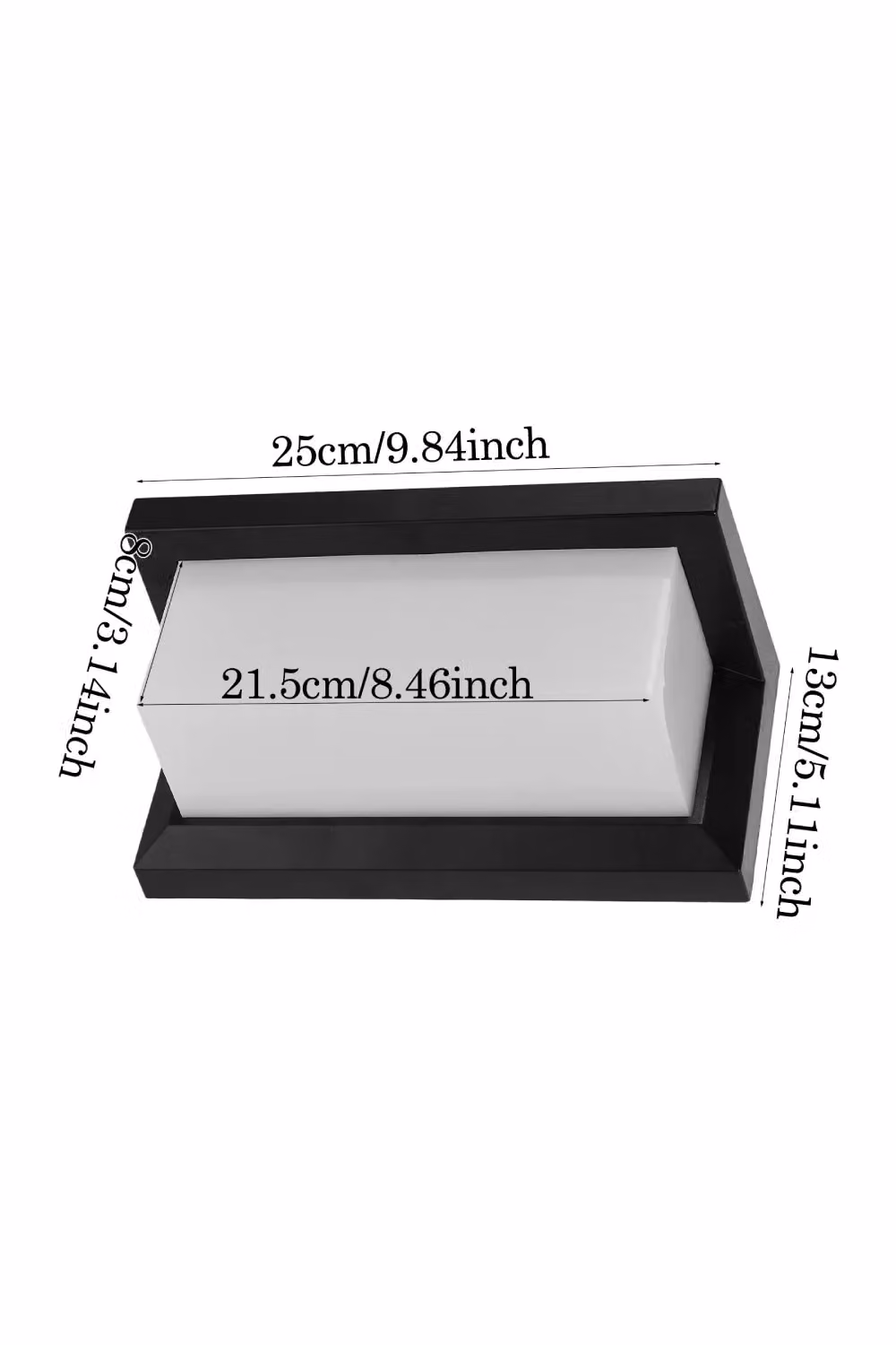 Living and Home Black Rectangular Outdoor LED Wall Light, IP65 Waterproof, Warm White – 4