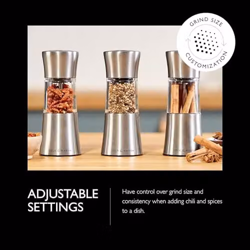 Cole & Mason Stadhampton Chilli and Spice Mill in Silver Stainless Steel, Height: 16.5 cm – 4