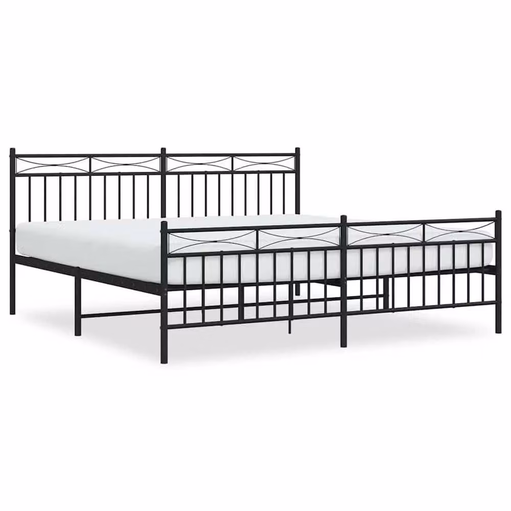 Berkfield Home Metal Bed Frame with Headboard and Footboard in Black – 2