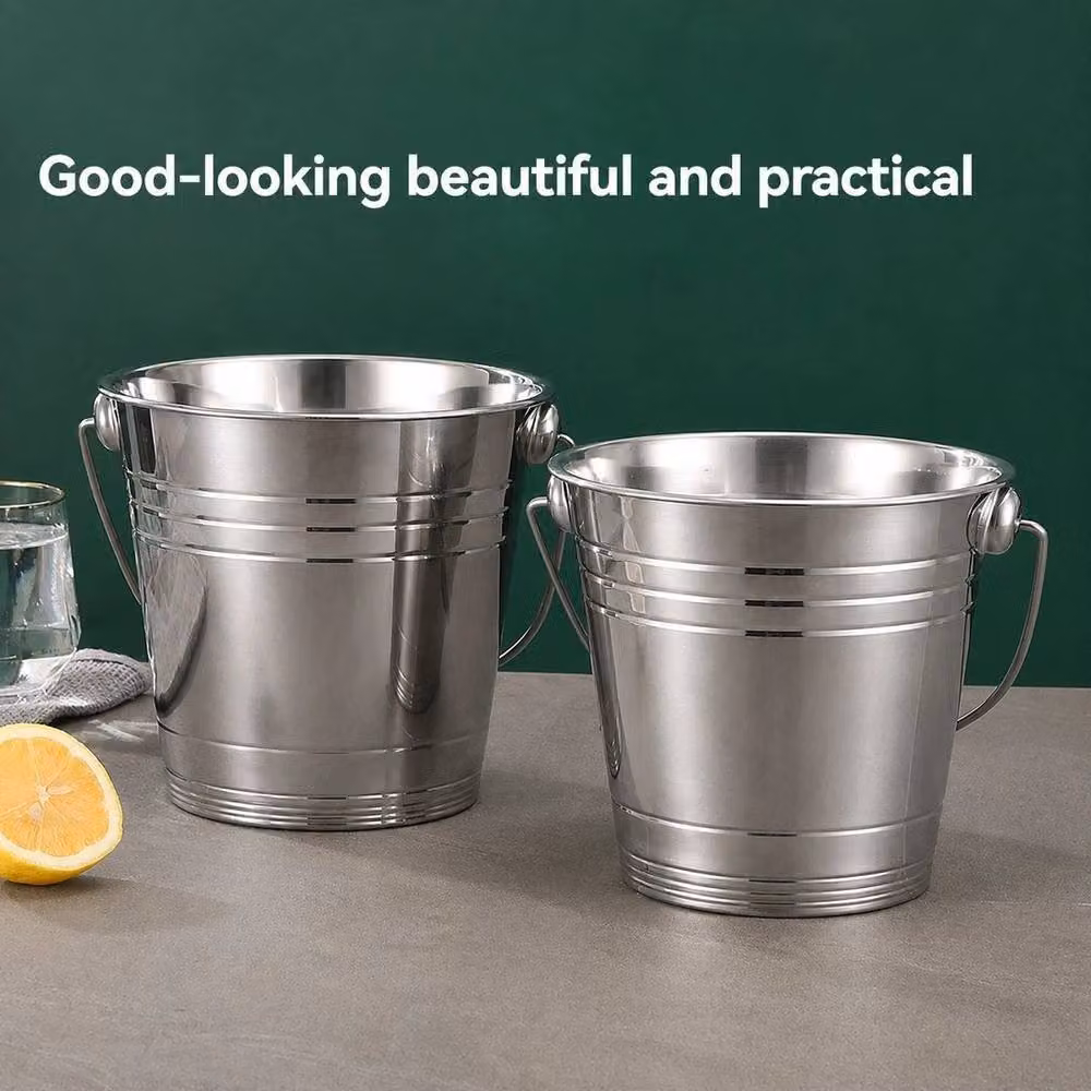 SPETLEK Stainless Steel Ice Bucket with Handle, Silver, 3 l – 2