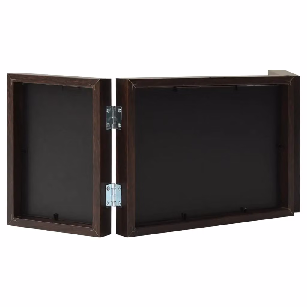 Berkfield Home Trifold Photo Frame Collage in Dark Brown, W: 22 cm, H: 15 cm – 3
