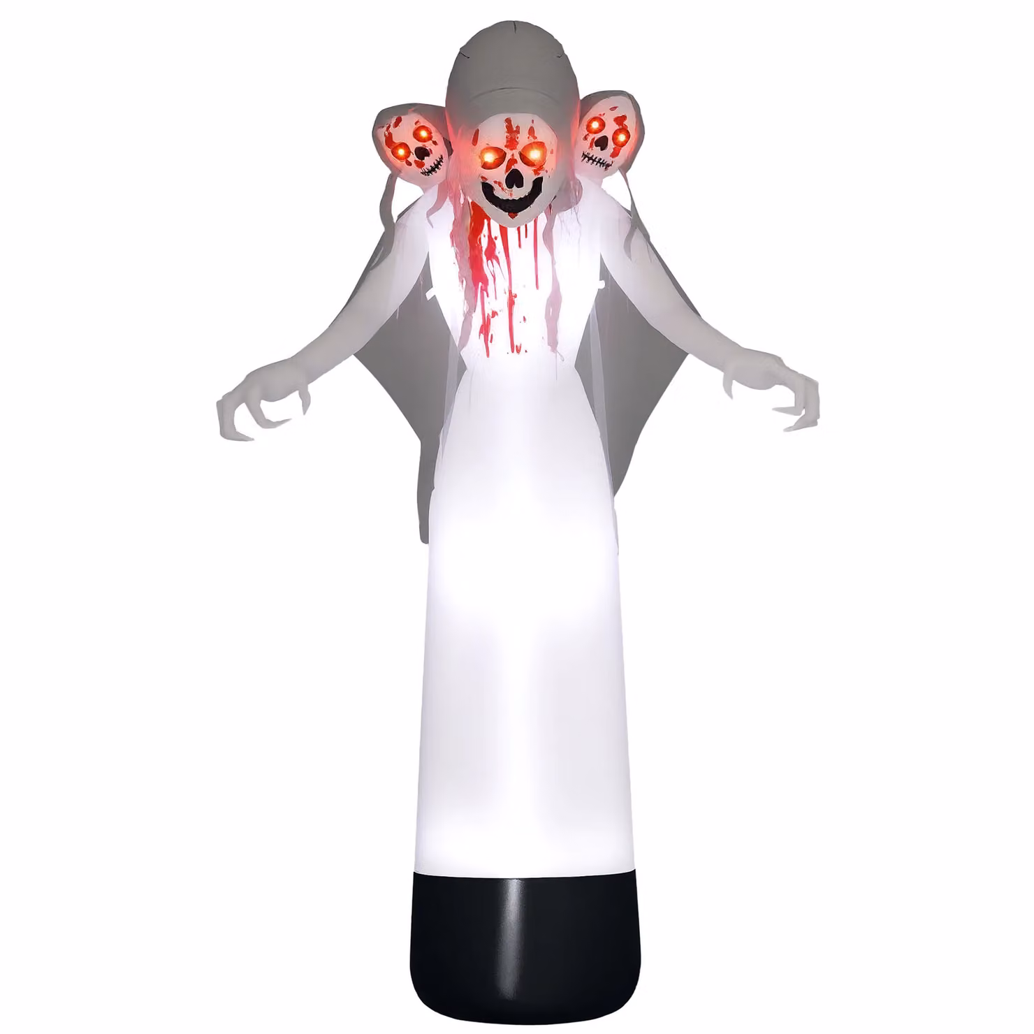 OUTSUNNY 8.9ft Tall Halloween Inflatable Three-Head Witch Ghost Decoration in White – 2