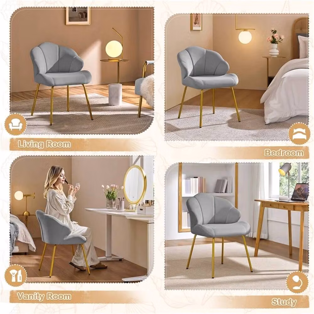 SPETLEK Velvet Accent Chair in Light Grey – 2