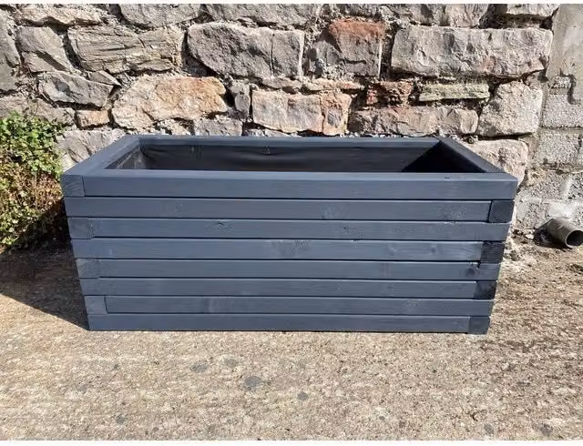 Buttercup Farm Norfolk Planter in Black or Multicolour, W: 90 cm, D: 30 cm, H: 30 cm – 1