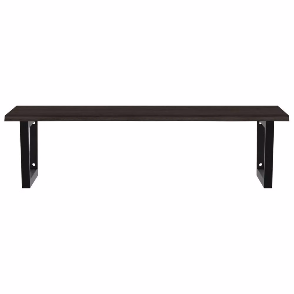 Berkfield Home Elegant Wall Mounted Industrial Basin Shelf in Brown Oak and Black Steel, W/D/H: 60 x 60 x 60 cm – 2