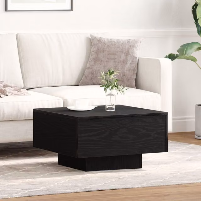 Berkfield Home Black Oak Coffee Table, W/D/H: 55 x 55 x 31 cm