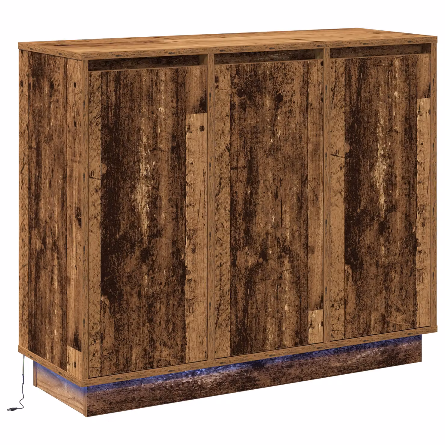 Berkfield Home Rustic Oak Sideboard with Integrated LED Lighting in Brown, W/D/H: 90 x 32 x 75 cm – 2