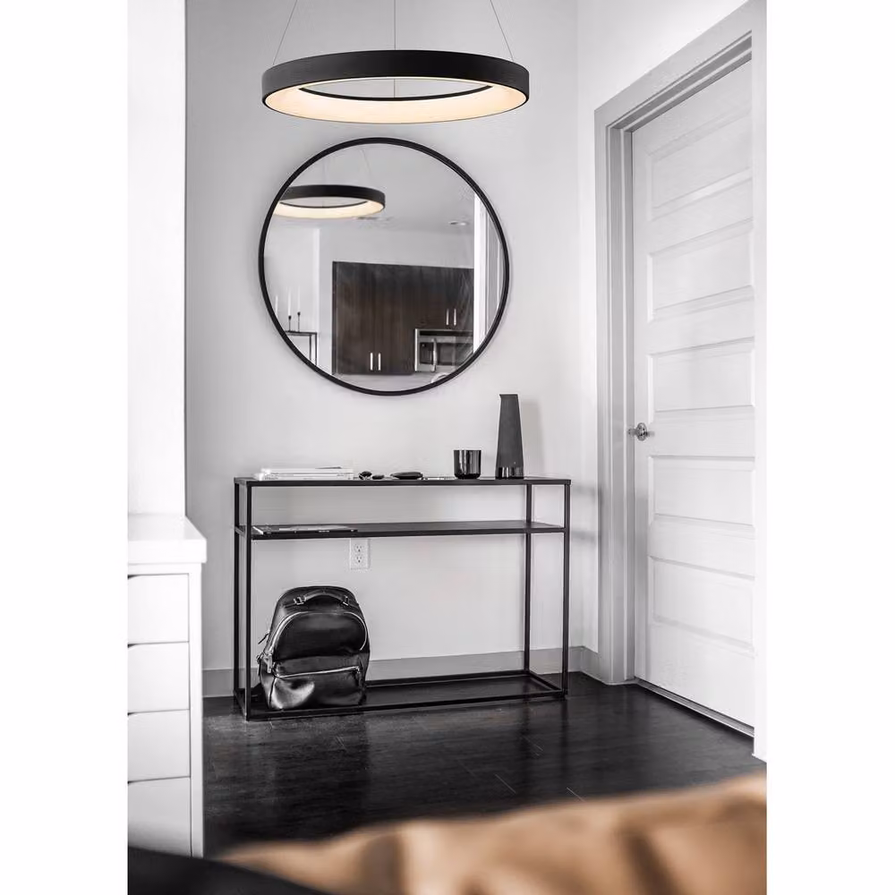 Netlighting Niseko Ring LED Ceiling Light, Black, Diameter: 65 cm, 48W, 3000K, 3900lm – 3