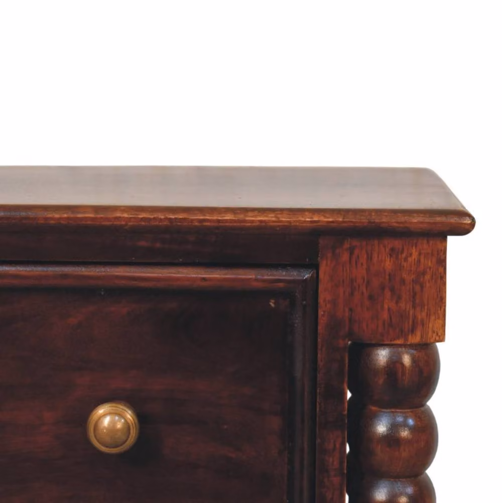 STILVORA Classic Brown Wood Nightstand with 2 Drawers – 5