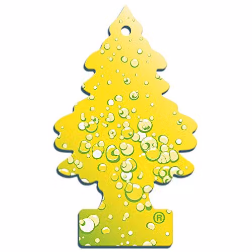 Little Trees Air Freshener Sherbet Lemon Fragrance, Yellow, Single Pack