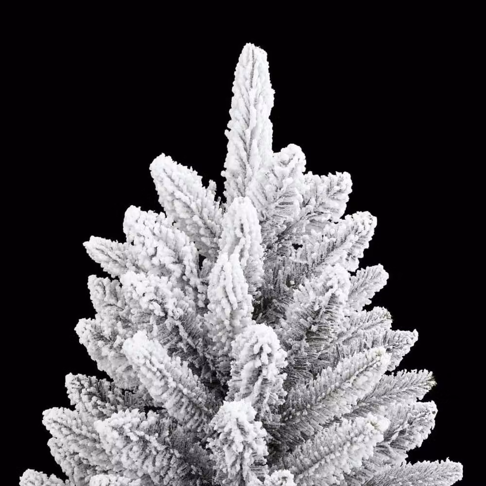 Berkfield Home Beautiful Artificial Flocked Snow Christmas Tree in White, Height: 240 cm – 4
