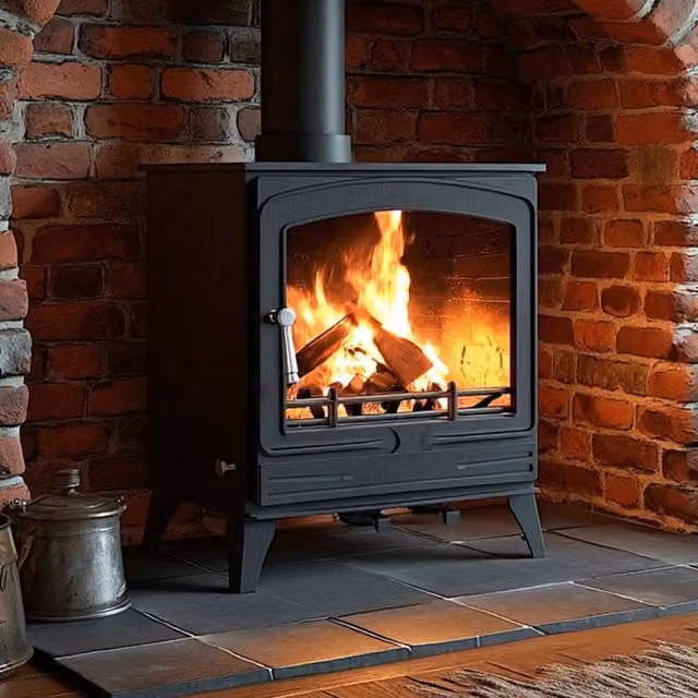 RoyalFire 8.5kW Steel Multifuel Wood Burning Stove in Grey