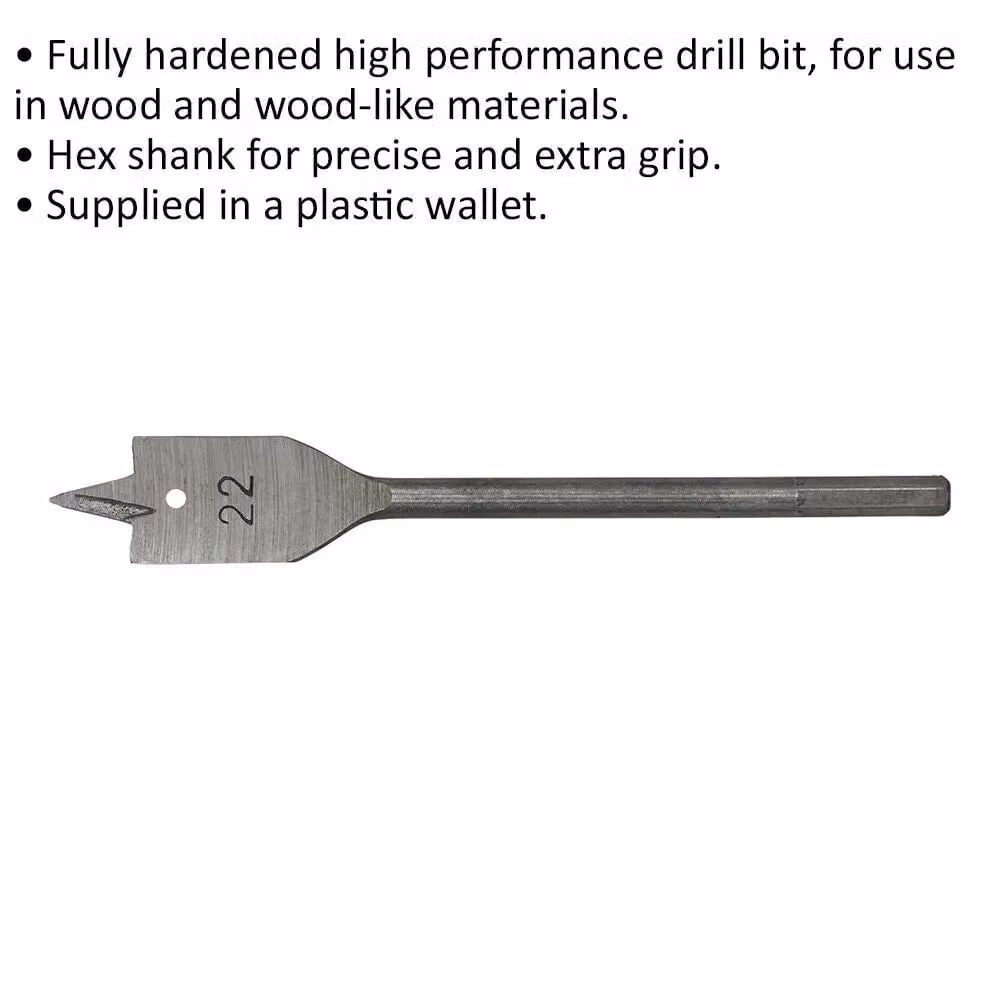 Loops Silver Multicolour Fully Hardened Wood Drill Bit with Hex Shank, Diameter: 22 mm, Length: 152 mm – 2