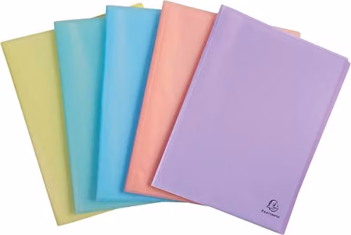 Exacompta Chromaline Translucent Pastel PP Welded Display Book for A4 Documents, 30 Pockets, 60 Viewing Pages, Random Colour