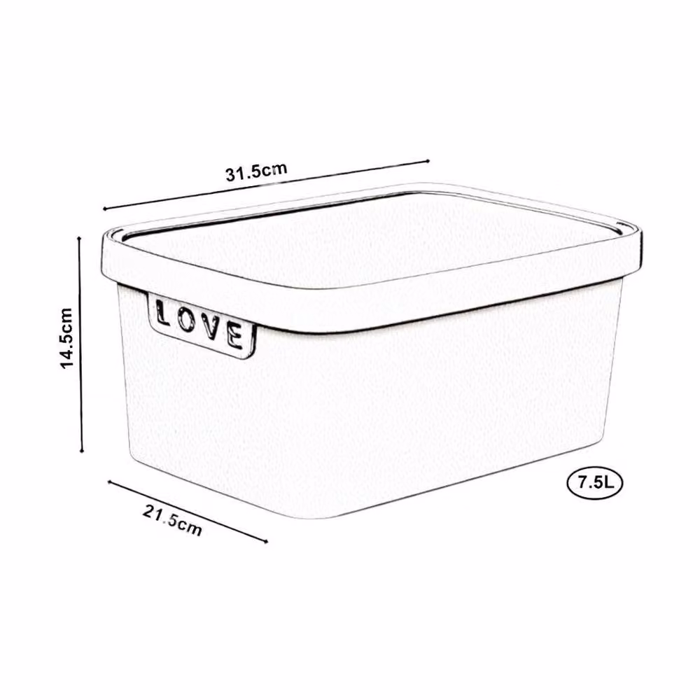 NESTLUNE Black 7.5L Plastic Storage Box with Lid – 2