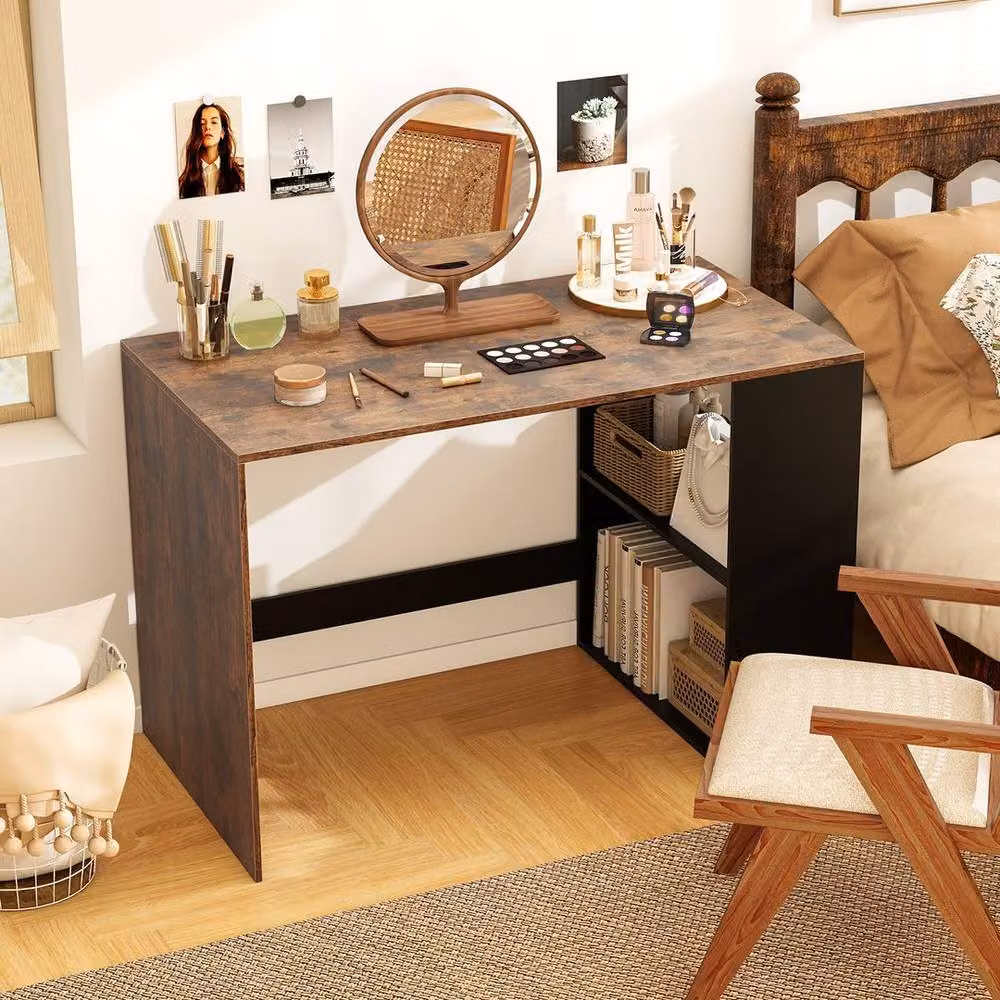Kelvenix Modern Brown Wooden Computer Desk for Home Office – 4