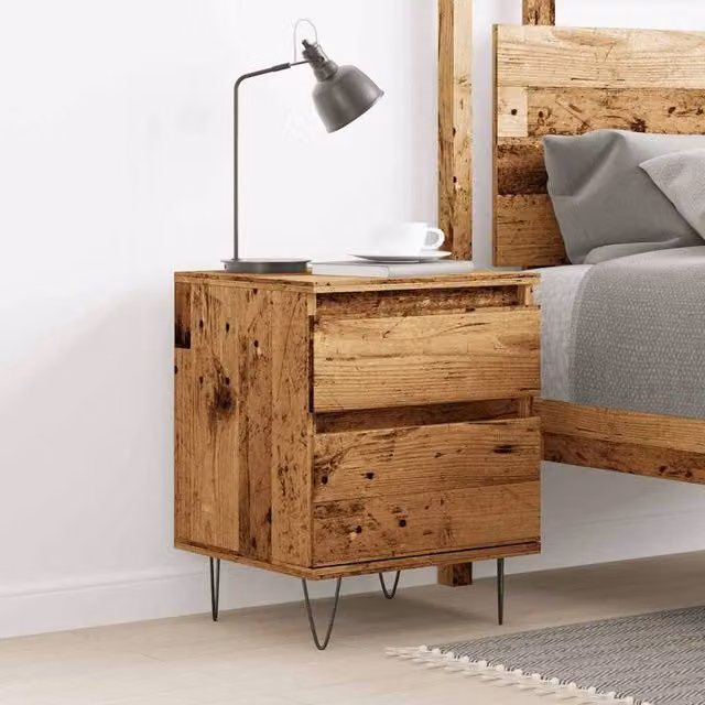 Berkfield Home Modern Bedside Cabinet in Brown, W/D/H: 40 x 35 x 50 cm – 1