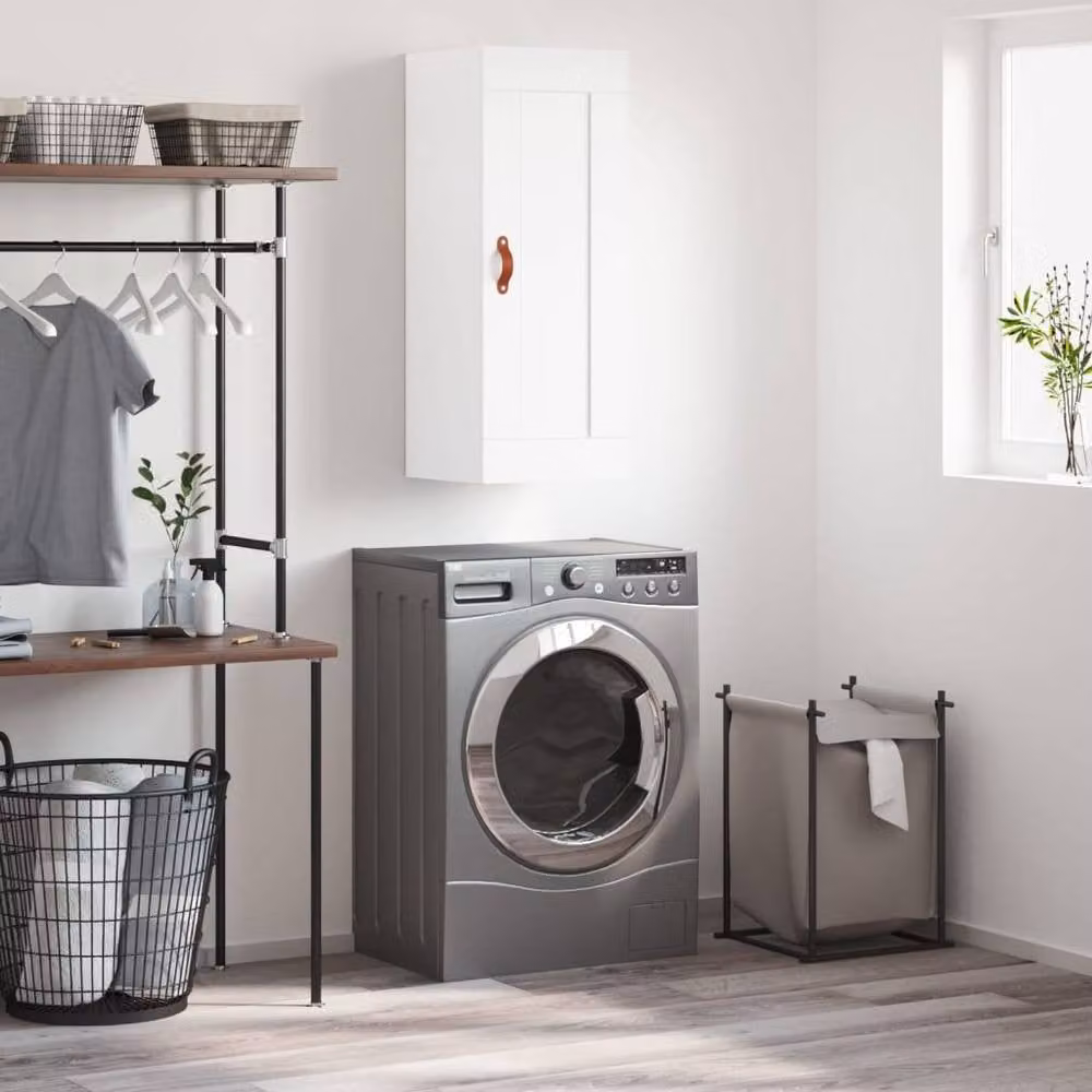 Berkfield Home Wall Mounted Cabinet in White, W/D/H: 34.5 x 34 x 90 cm – 2