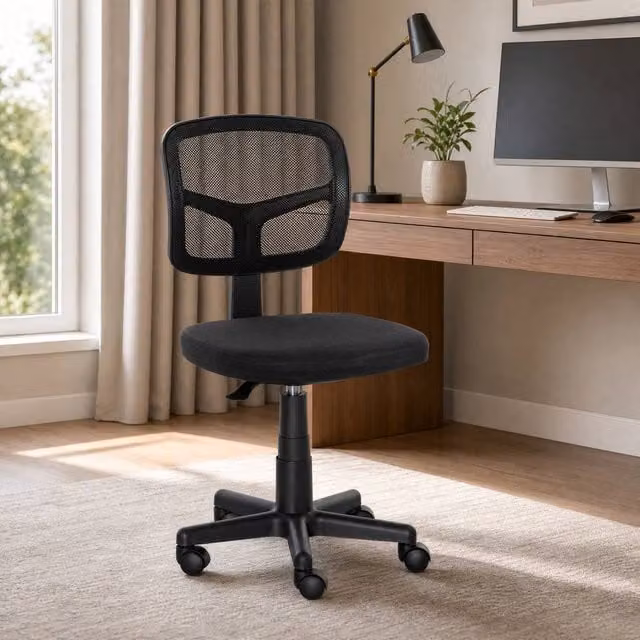 STILVORA Ergonomic Swivel Office Chair in Black Fabric, W/D/H: 120 x 40 x 40 cm – 1