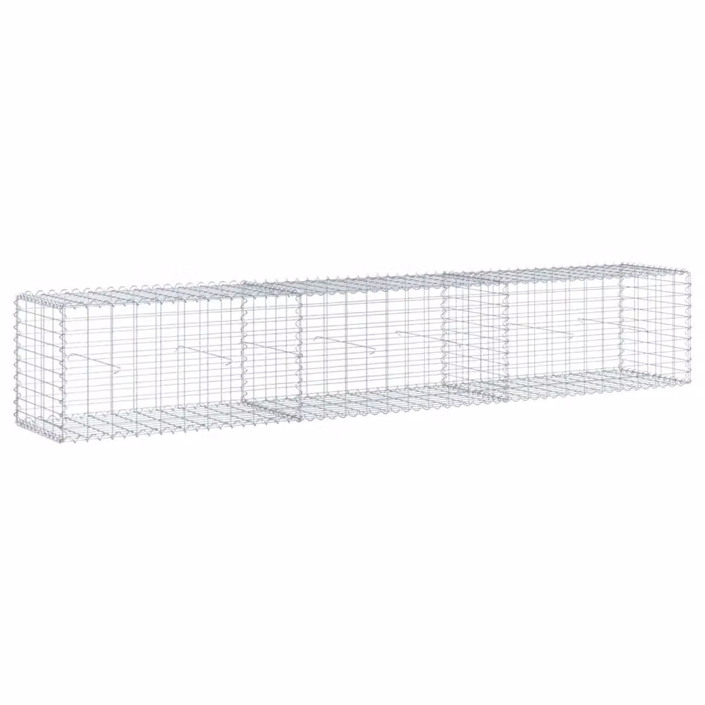 Berkfield Home Silver Galvanised Steel Gabion Basket with Cover, W: 300 cm, D: 50 cm, H: 50 cm – 2