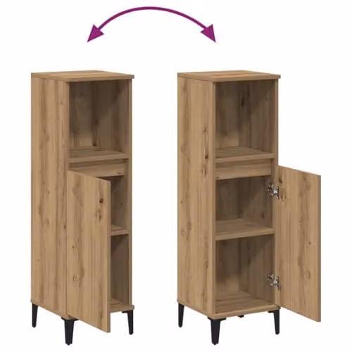 vidaXL Artisan Oak Bathroom Cabinet, Brown, W/D/H: 30 x 30 x 100 cm – 3