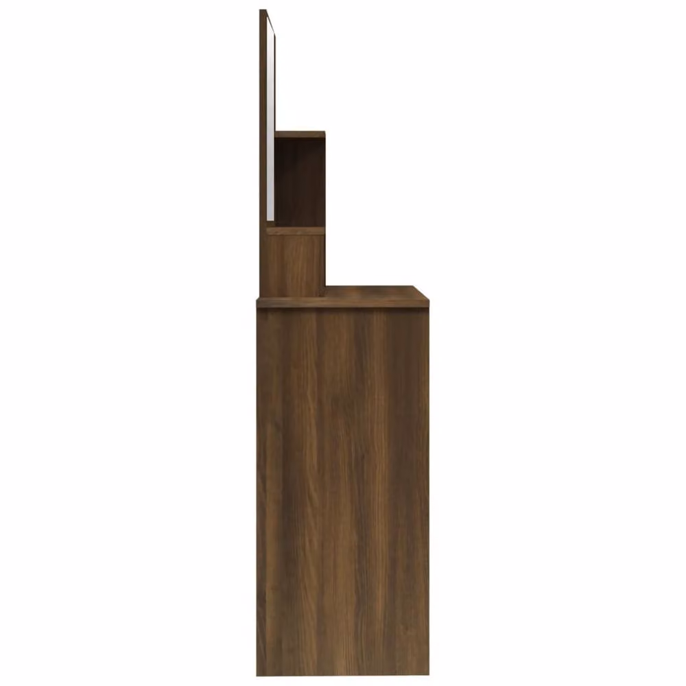 Berkfield Home Classic Dressing Table with Mirror in Brown Oak, W/D/H: 86.5 x 35 x 136 cm – 4