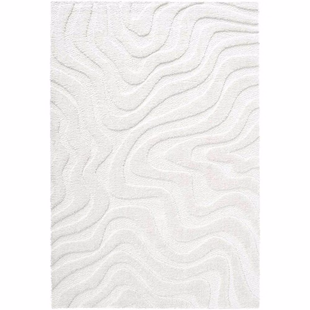 The Rug Shop UK Cream and White Abstract Modern Easy Care Area Rug, W: 340 cm, D: 240 cm – 2