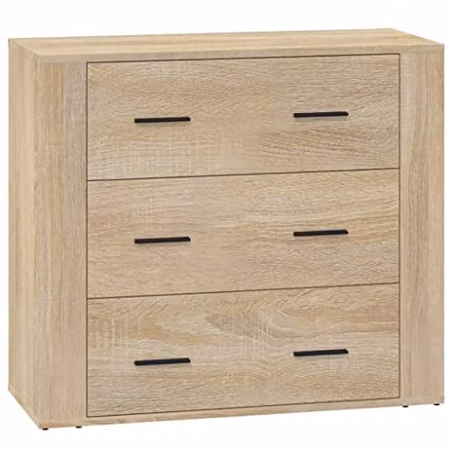 vidaXL Sonoma Oak Sideboard in Brown and Beige, W/D/H: 80 x 33 x 70 cm – 1