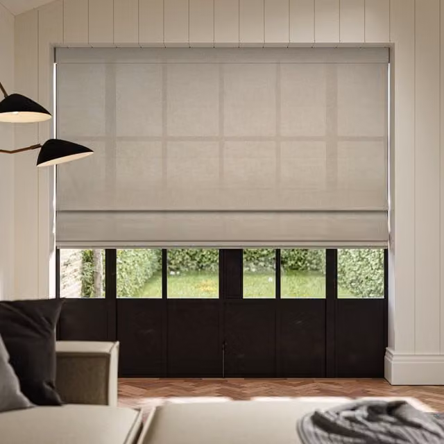 Ante Decor Celest No Joins Sheer Made To Measure Roman Blind in Taupe/Beige