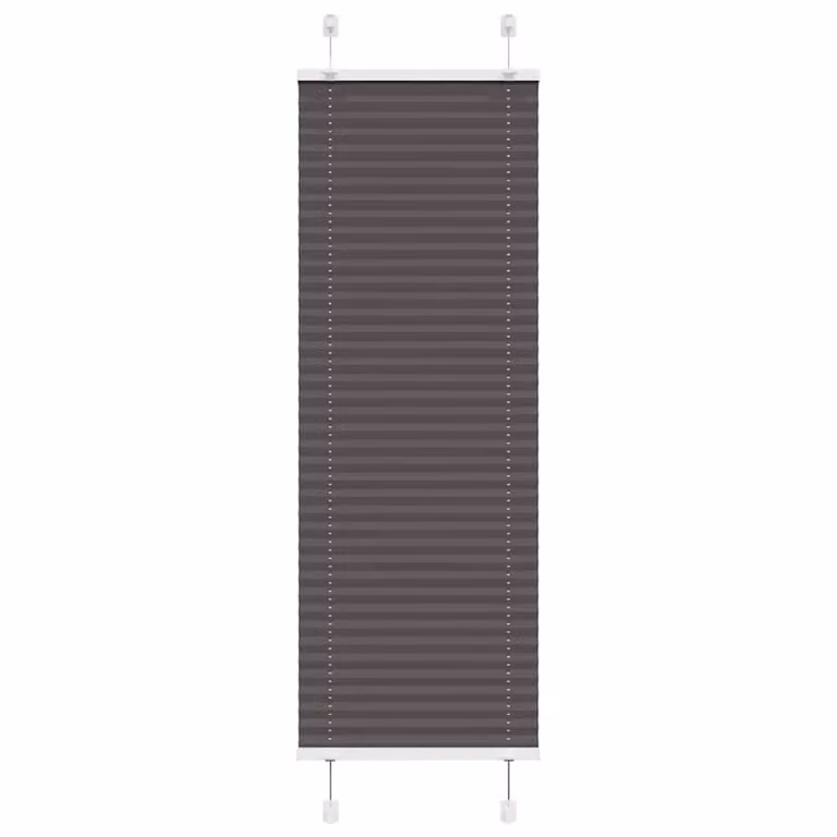 Berkfield Home Black Single Pleat Polyester Fabric Blind, W: 45 cm, H: 150 cm