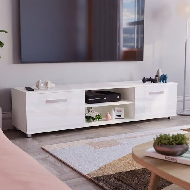 Vida Designs Cosmo 2 Door TV Unit in White – 1