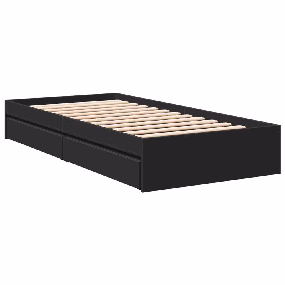 Berkfield Home Single Bed Frame with Drawers, Black, W/D/H: 90 x 190 cm – 3