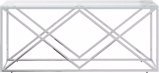 Berkfield Home Decorative Coffee Table in Silver Stainless Steel and Glass, W/D/H: 110 x 45 x 45 cm – 1
