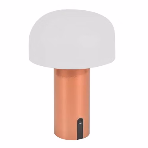 ValueLights Copper Mushroom Touch Table Lamp, Rechargeable LED Cordless Dimmer Light for Indoor and Outdoor Use