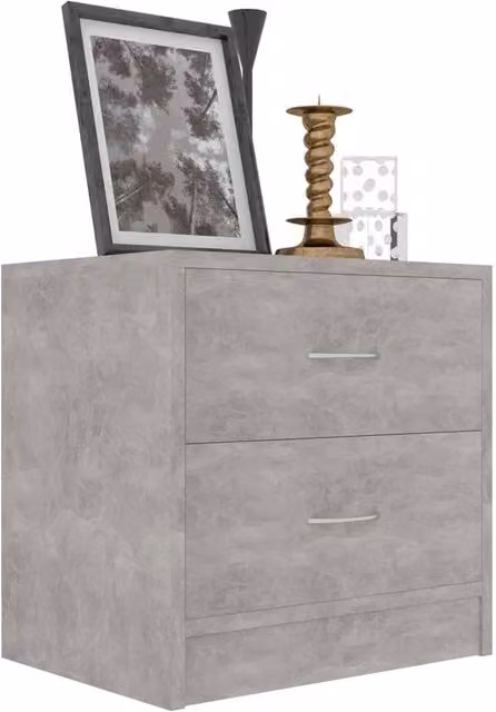Berkfield Home Elegant Bedside Cabinet in Concrete Grey, W/D/H: 40 x 30 x 40 cm