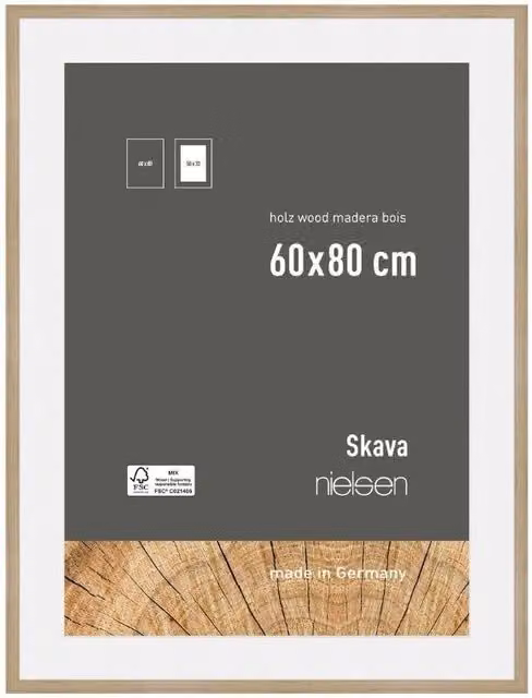 Nielsen Design Skava Rectangular Wooden Picture Frame in White with Glass Front, W/H: 60 x 80 cm – 1