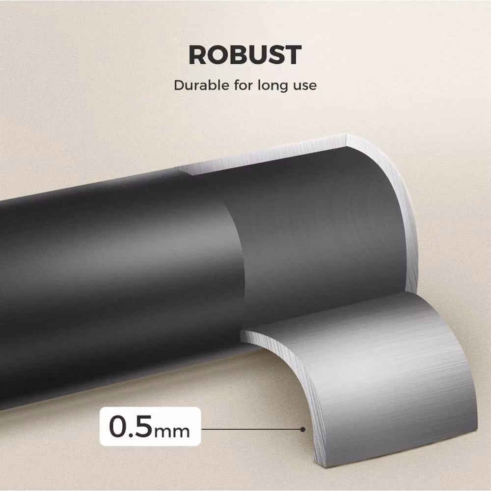VOGREX Black Extendable Steel Curtain Rod with Pommel Ends – 4