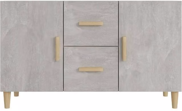 Berkfield Home Sideboard in Concrete Grey, W/D/H: 100 x 36 x 60 cm